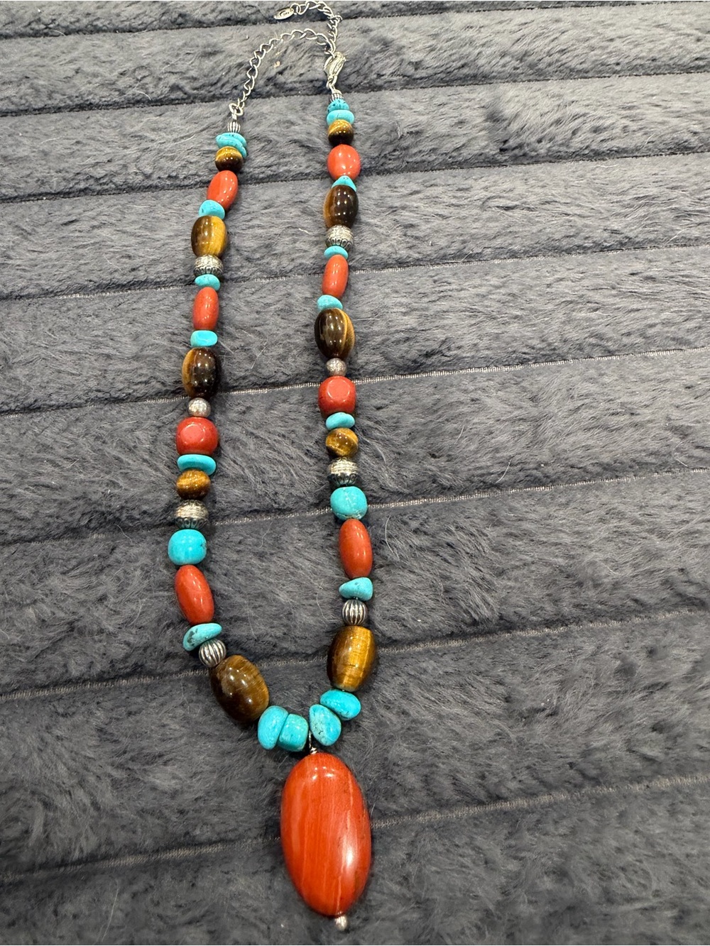 Vintage Carnelian Gemstone Necklace by Carolyn Pollack Sterling Silver Southwest